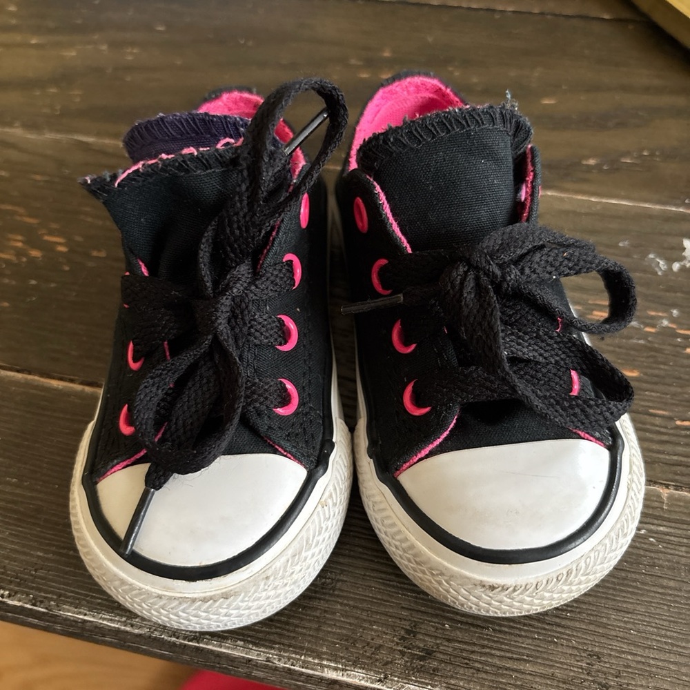 Converse Black and Pink Kids Sneakers